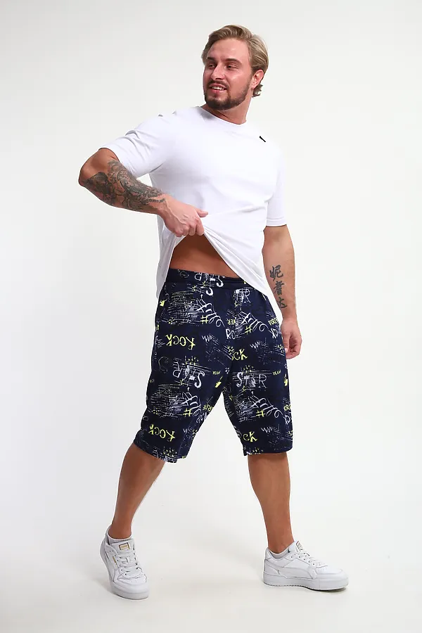 Шорты ШМ-03 НАТАЛИ, синий/желтый/белый буквы star - фото 2