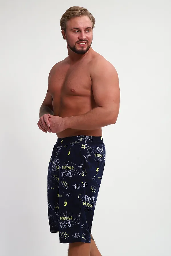 Шорты ШМ-03 НАТАЛИ, синий/желтый/белый буквы star - фото 2