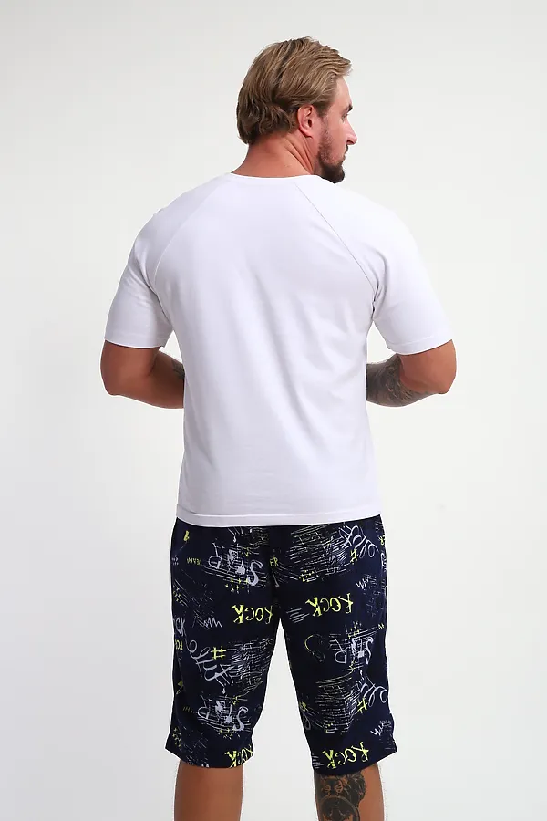 Шорты ШМ-03 НАТАЛИ, синий/желтый/белый буквы star - фото 2