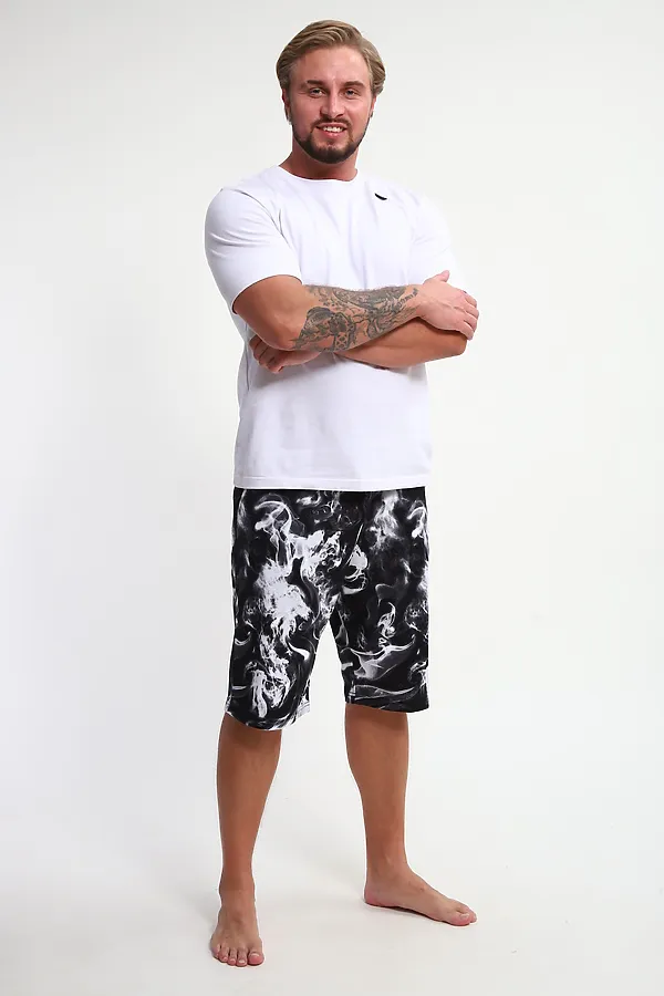 Шорты ШМ-03 НАТАЛИ, черный/белый дым - фото 2