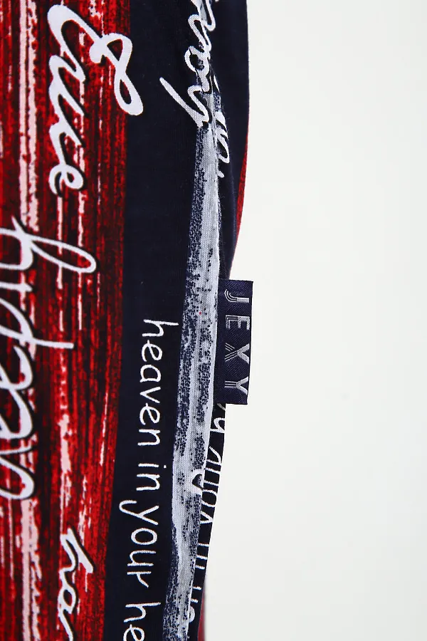 Шорты ШМ-03 НАТАЛИ, синий/красный/белый полосы с буквами love - фото 2