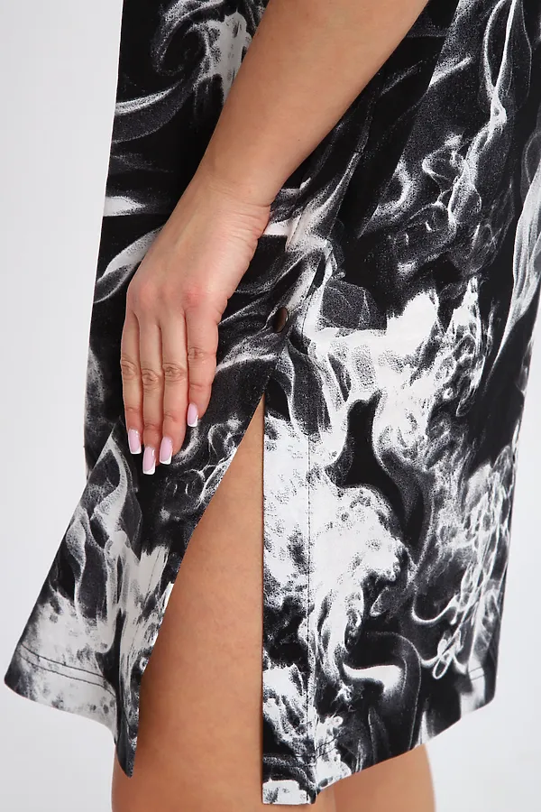 Туника ТПК-01 НАТАЛИ, черный/белый дым - фото 2