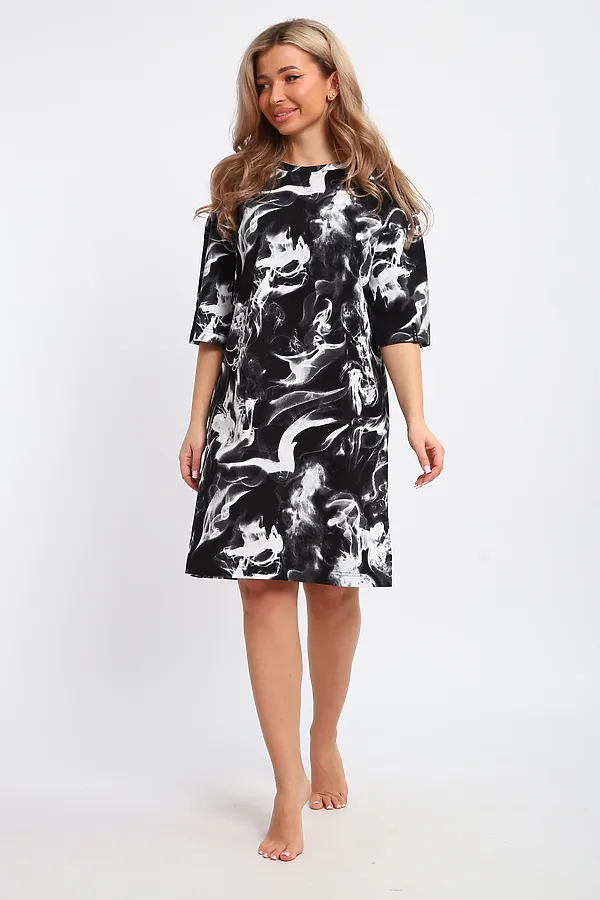 Туника ТПК-01 НАТАЛИ, черный/белый дым - фото 2