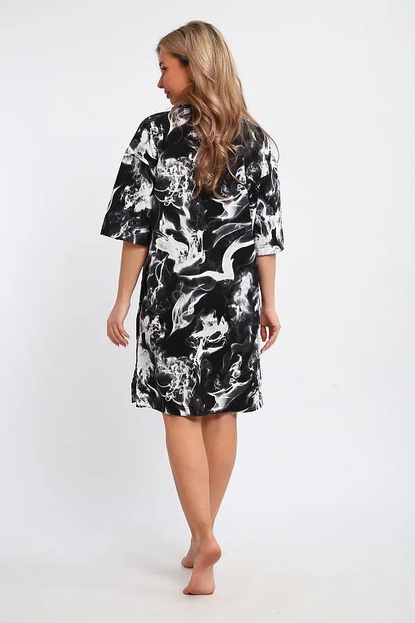 Туника ТПК-01 НАТАЛИ, черный/белый дым - фото 2