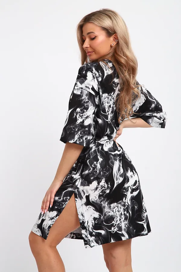 Туника ТПК-01 НАТАЛИ, черный/белый дым - фото 2