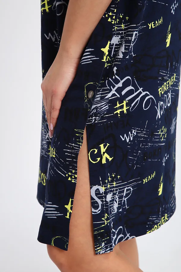 Туника ТПК-01 НАТАЛИ, синий/желтый/белый буквы star - фото 2