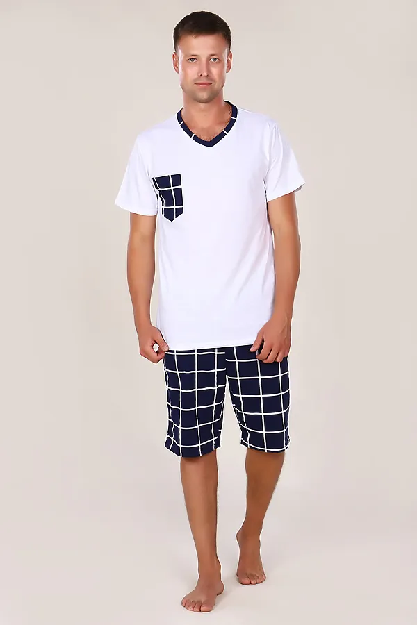 Костюм с шортами 800 Oazis НАТАЛИ, белый,синий - фото 2