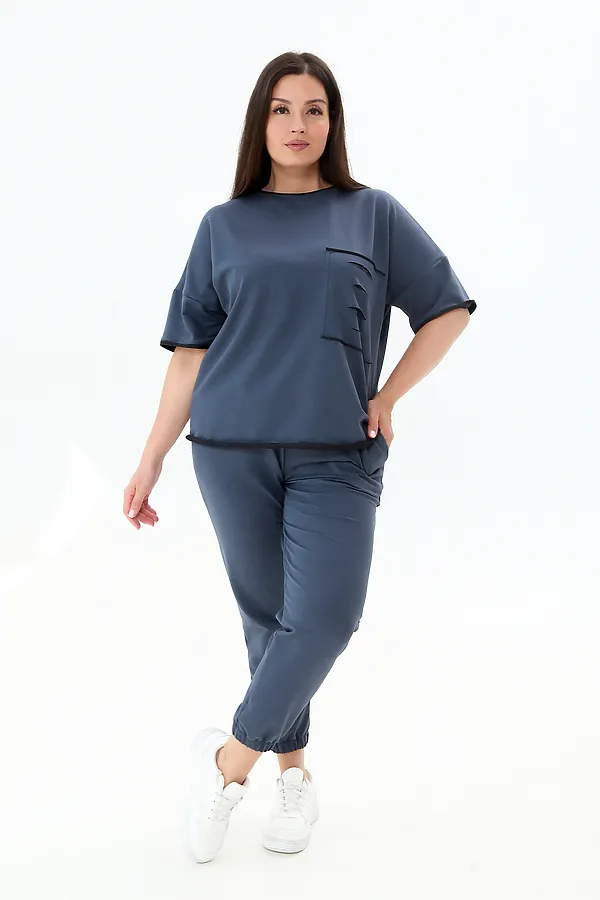 Костюм с брюками КЖ-005 НАТАЛИ, темно-синий - фото 2