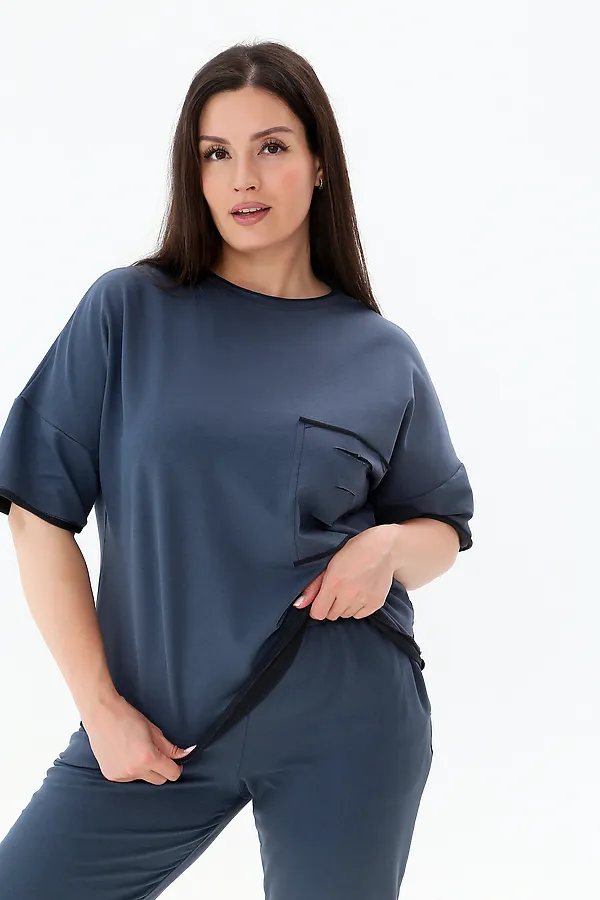 Костюм с брюками КЖ-005 НАТАЛИ, темно-синий - фото 2