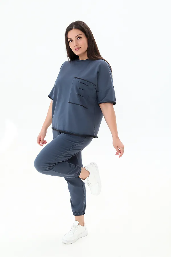 Костюм с брюками КЖ-005 НАТАЛИ, темно-синий - фото 2