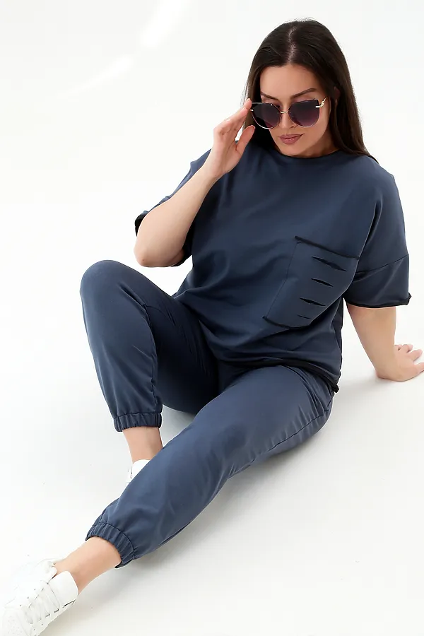 Костюм с брюками КЖ-005 НАТАЛИ, темно-синий - фото 2