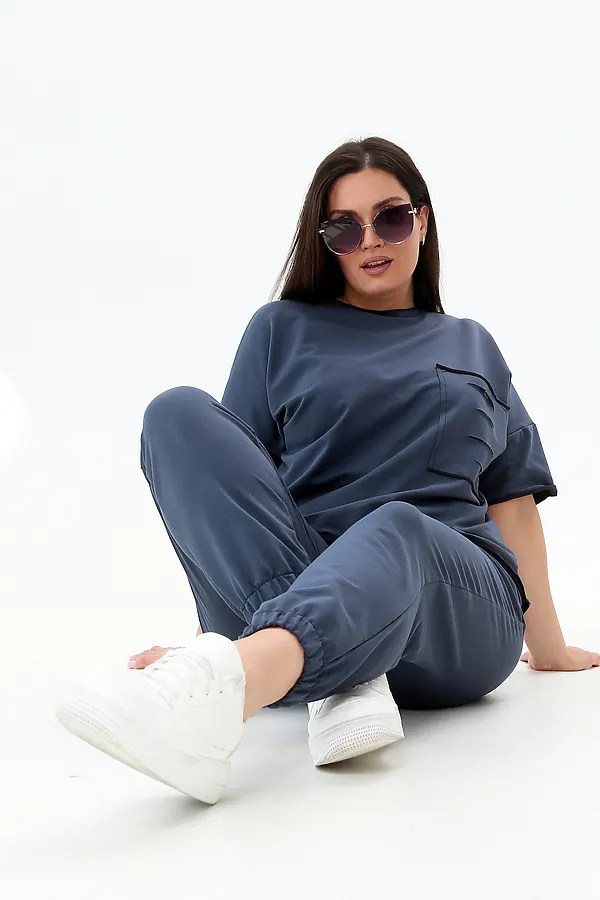 Костюм с брюками КЖ-005 НАТАЛИ, темно-синий - фото 2