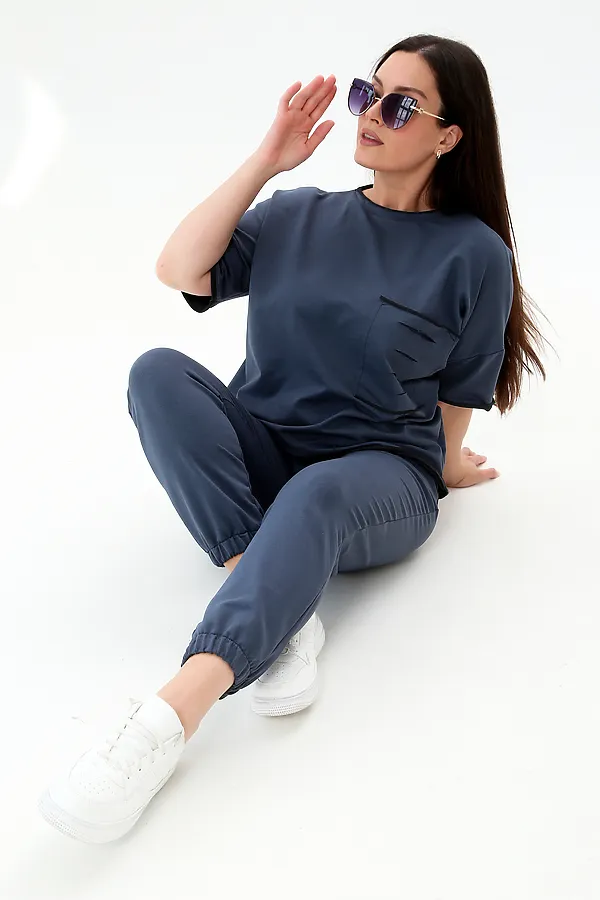 Костюм с брюками КЖ-005 НАТАЛИ, темно-синий - фото 2