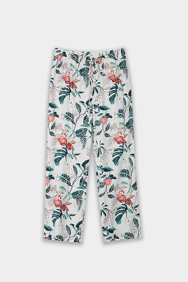 Комплект женский (футболка, бриджи) MARK FORMELLE, шалфей +тропики на св.молочном1 - фото 2