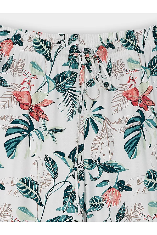 Комплект женский (футболка, бриджи) MARK FORMELLE, шалфей +тропики на св.молочном1 - фото 2