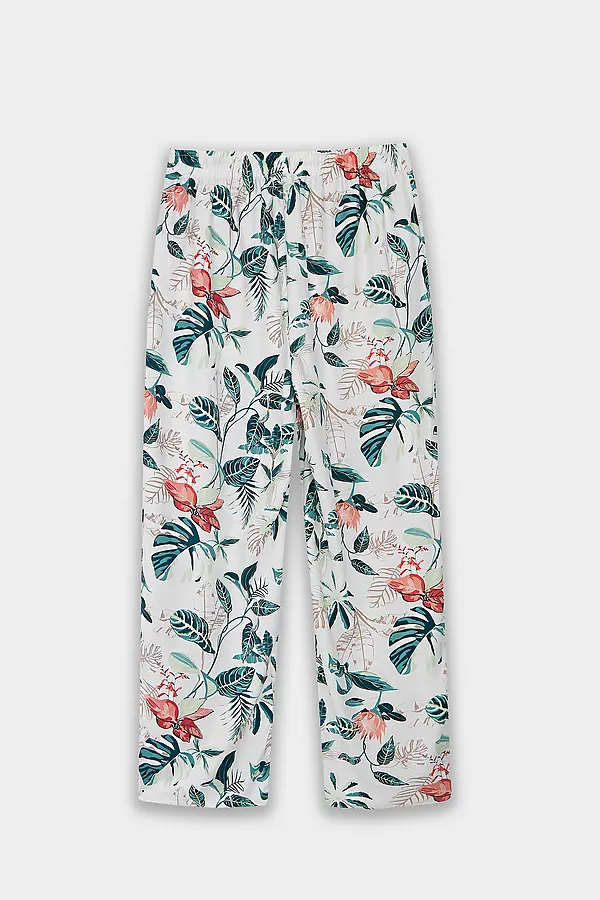 Комплект женский (футболка, бриджи) MARK FORMELLE, шалфей +тропики на св.молочном1 - фото 2