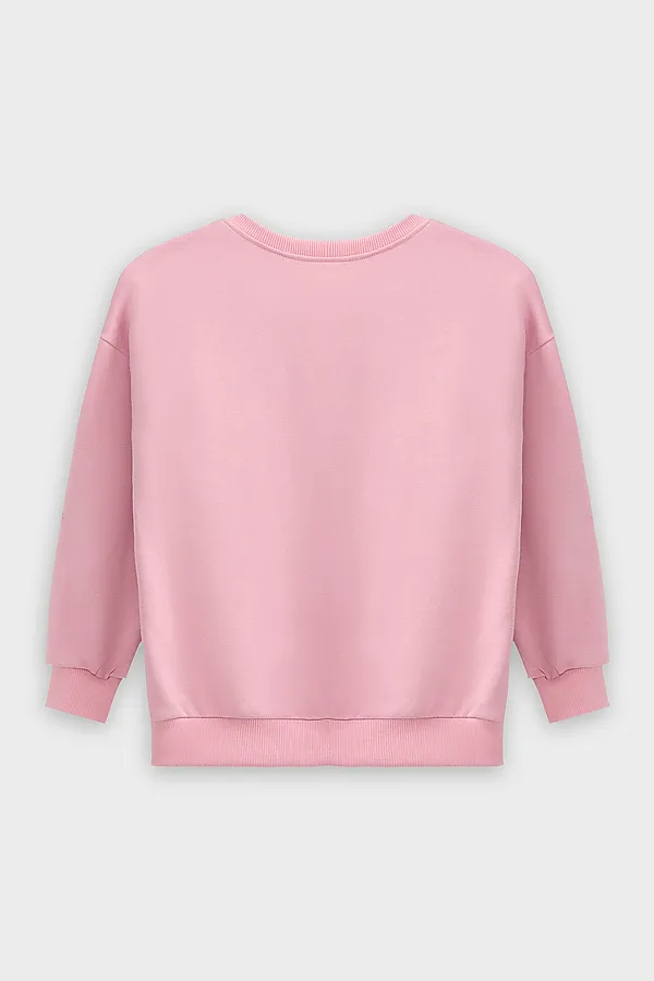 Свитшот для девочек MARK FORMELLE, пыльно -розовый +печать - фото 2