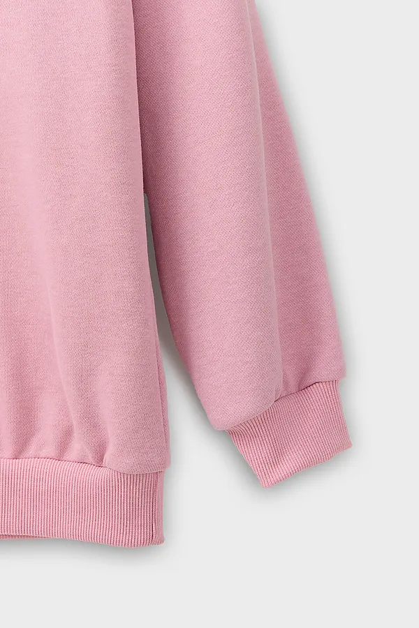 Свитшот для девочек MARK FORMELLE, пыльно -розовый +печать - фото 2