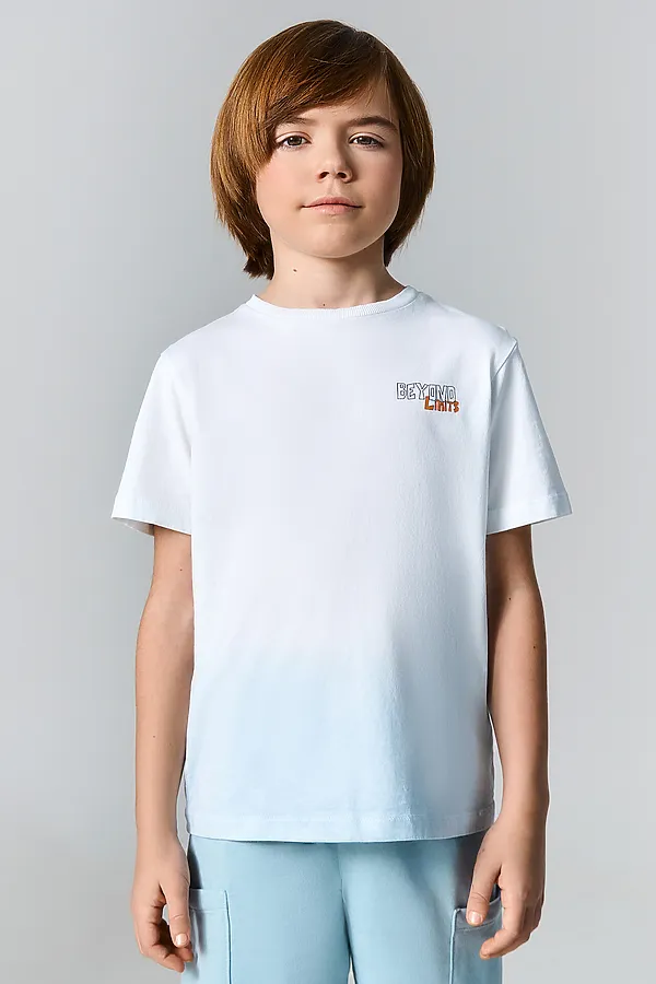 Комплект для мальчиков (футболка, шорты) MARK FORMELLE, бело -бирюзовый +серо -бирюзовый +печать - фото 2