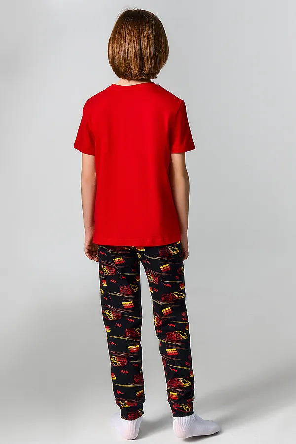 Комплект для мальчиков (футболка, брюки) MARK FORMELLE, красный +гоночные тачки - фото 2