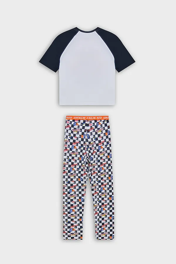Комплект для мальчиков (джемпер, брюки) MARK FORMELLE, белый +гоночная клетка - фото 2