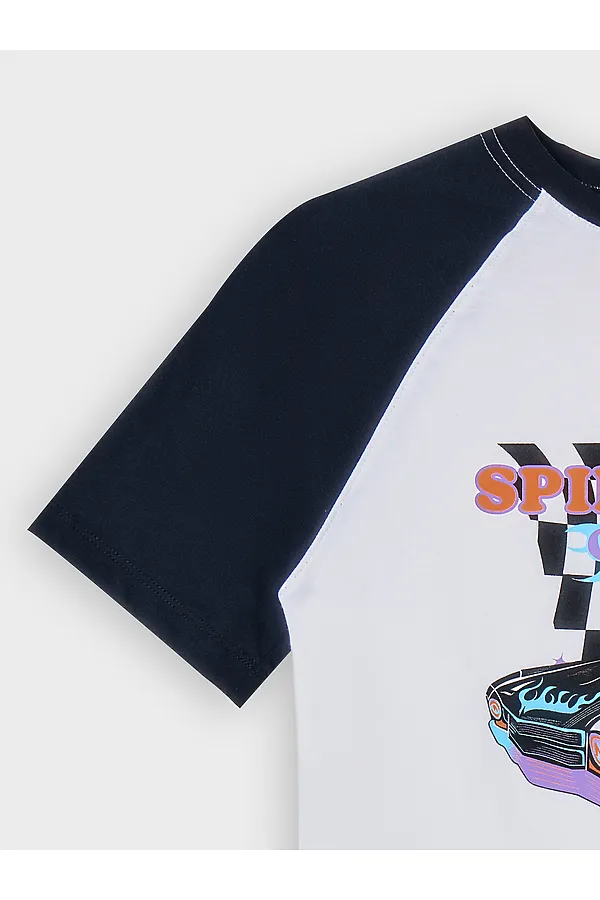 Комплект для мальчиков (джемпер, шорты) MARK FORMELLE, белый +гоночная клетка - фото 2