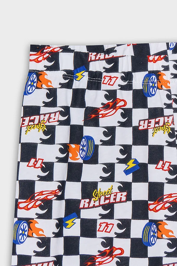 Комплект для мальчиков (джемпер, шорты) MARK FORMELLE, белый +гоночная клетка - фото 2