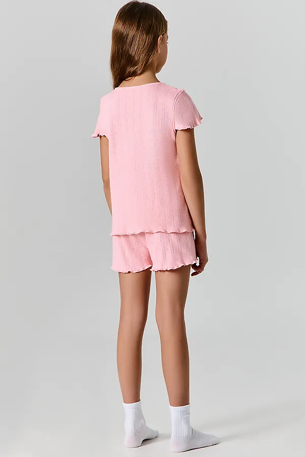 Комплект для девочек (футболка, шорты) MARK FORMELLE, розовый - фото 2