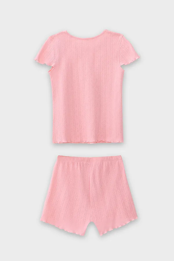 Комплект для девочек (футболка, шорты) MARK FORMELLE, розовый - фото 2