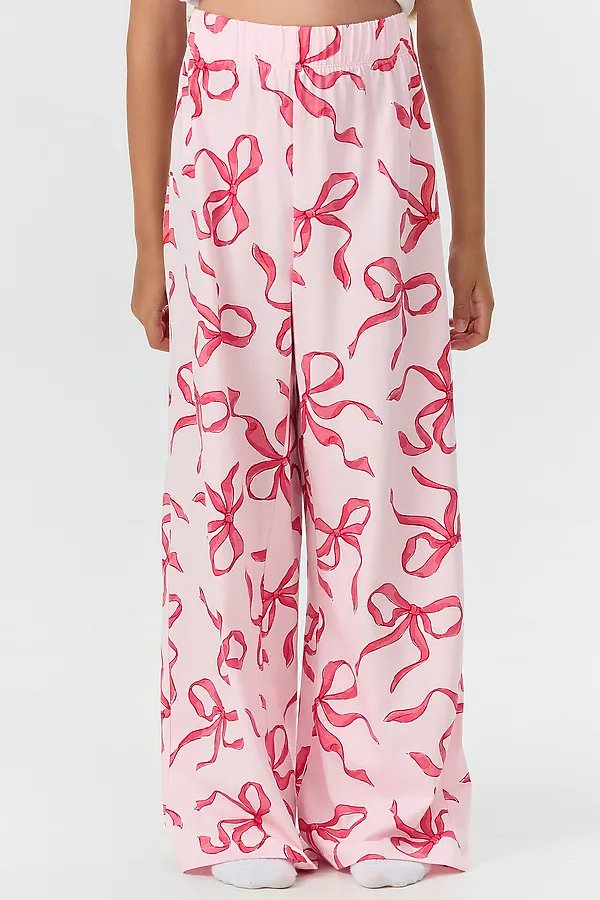 Комплект для девочек (рубашка, брюки) MARK FORMELLE, бантики на розовом - фото 2