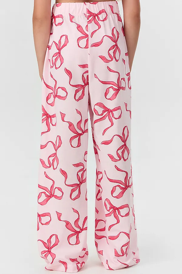 Комплект для девочек (рубашка, брюки) MARK FORMELLE, бантики на розовом - фото 2