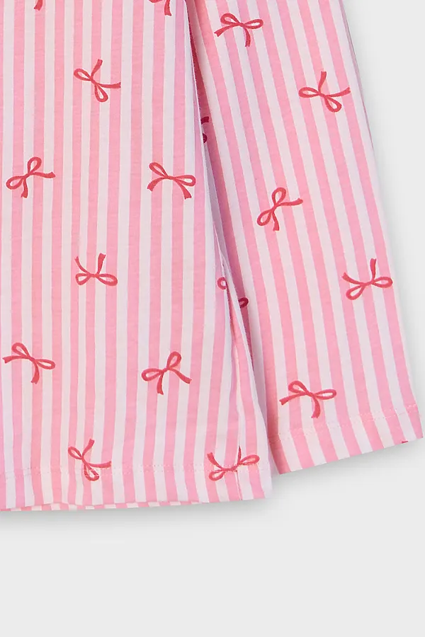 Комплект для девочек (рубашка, шорты) MARK FORMELLE, бантики на розовой полоске - фото 2