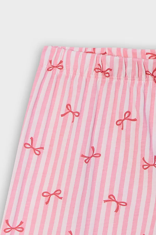 Комплект для девочек (рубашка, шорты) MARK FORMELLE, бантики на розовой полоске - фото 2