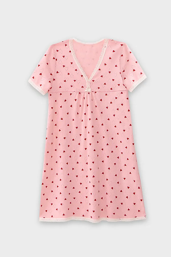 Сорочка ночная для девочек MARK FORMELLE, сердца на розовом - фото 2