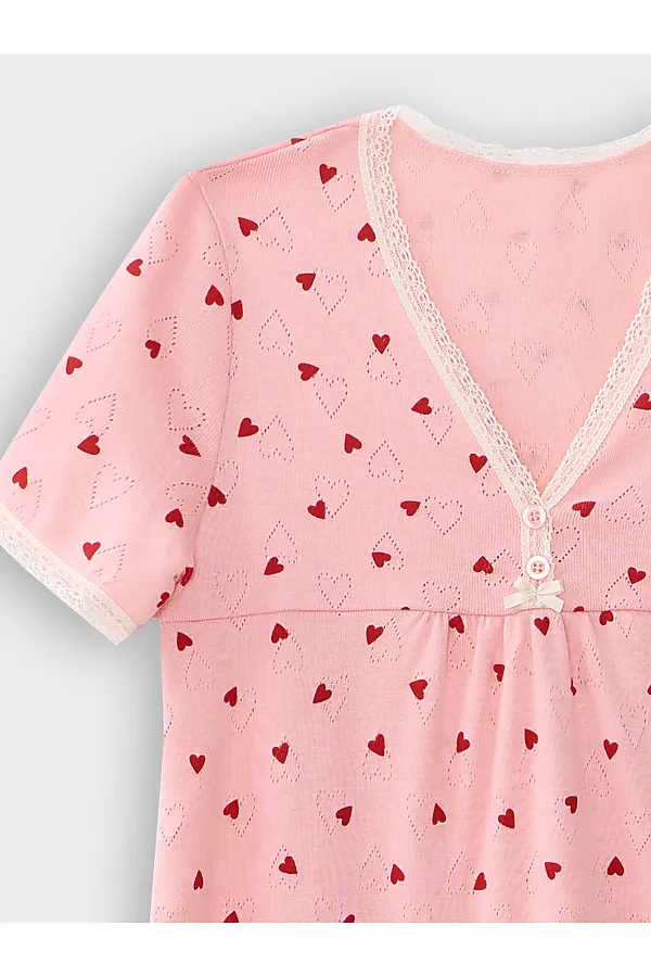 Сорочка ночная для девочек MARK FORMELLE, сердца на розовом - фото 2