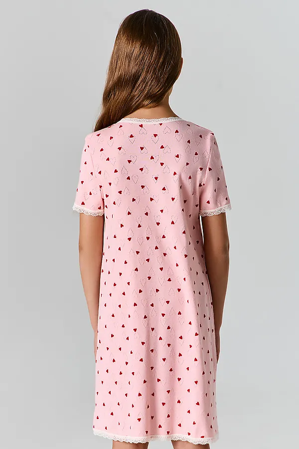 Сорочка ночная для девочек MARK FORMELLE, сердца на розовом - фото 2