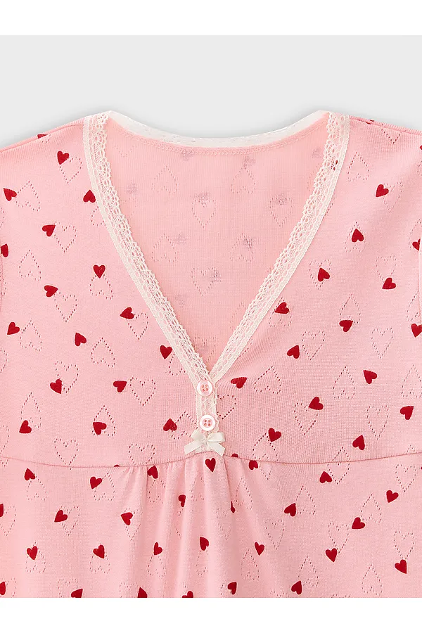 Сорочка ночная для девочек MARK FORMELLE, сердца на розовом - фото 2