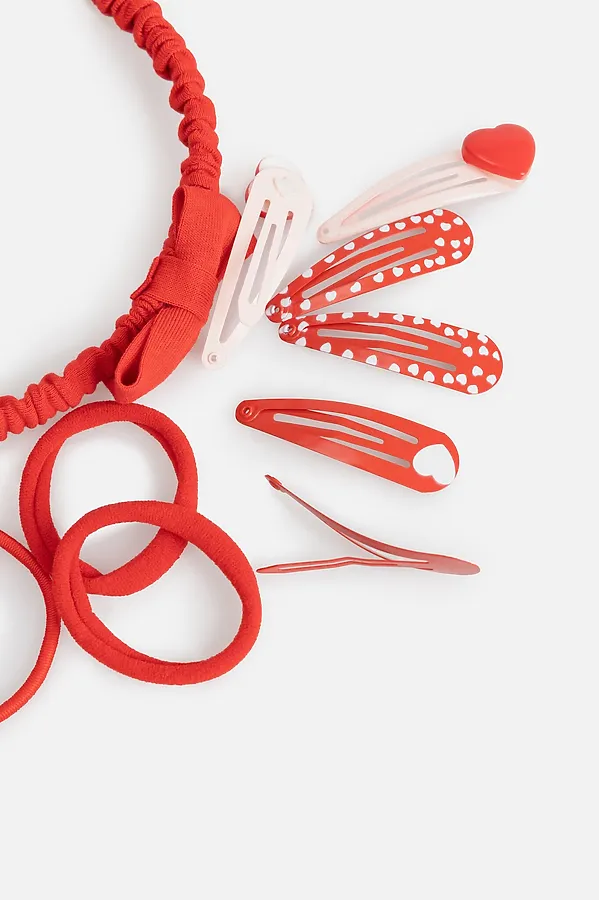Набор из 1 ободка, 6 заколок и 4 резинок для волос ACOOLA, красный - фото 2