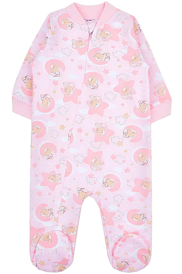 Комбинезон футер 2х нитка начес YOULALA, розовый - фото 2