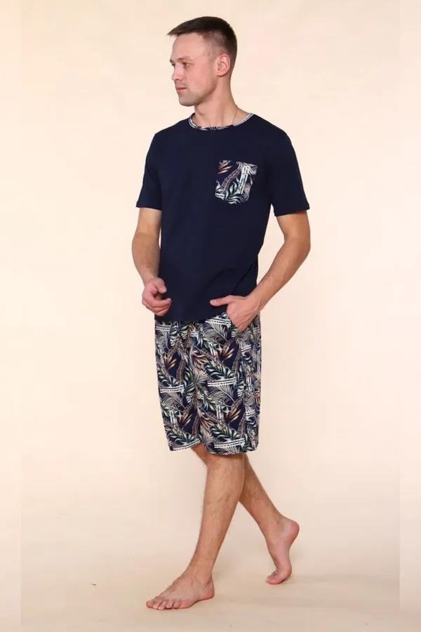 Костюм с шортами 806 Папоротник НАТАЛИ, темно-синий - фото 2