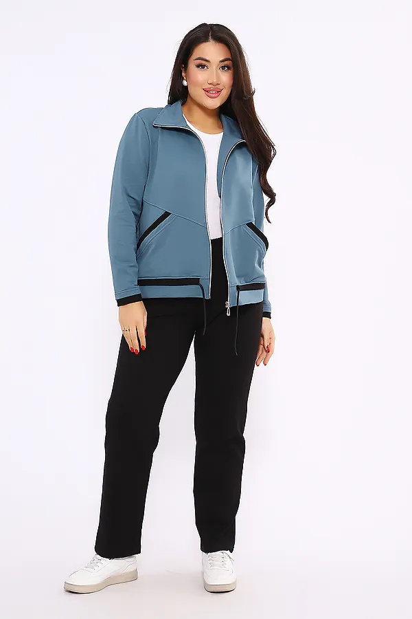 Костюм с брюками 647 НАТАЛИ, серо-голубой - фото 2