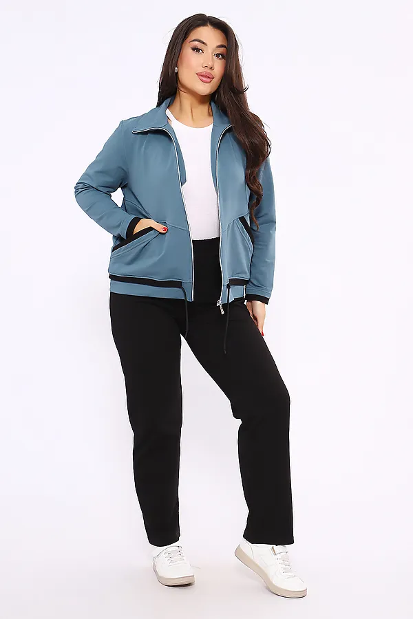 Костюм с брюками 647 НАТАЛИ, серо-голубой - фото 2