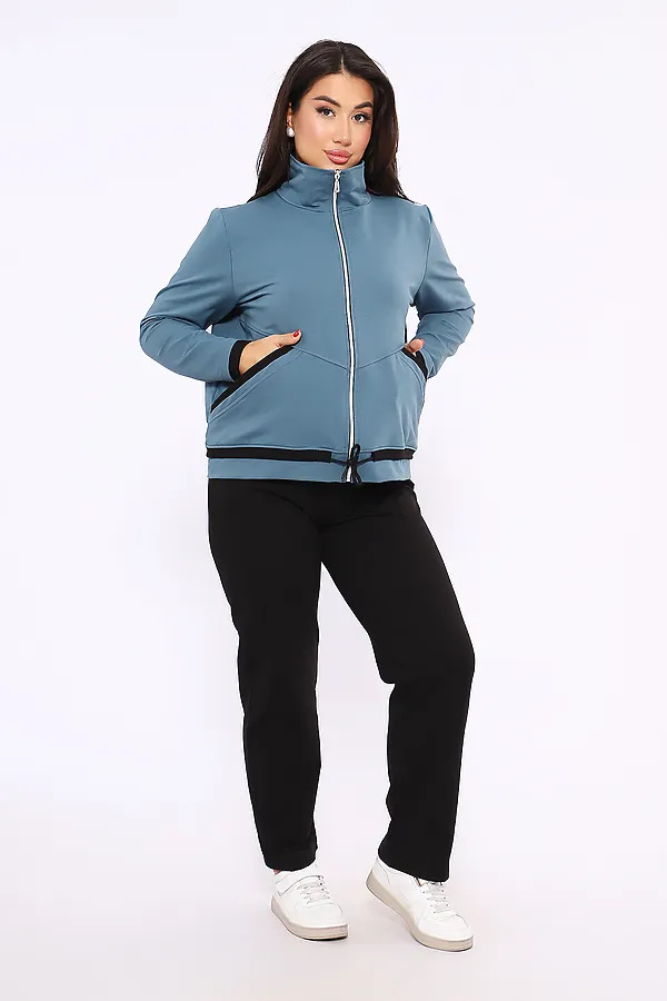 Костюм с брюками 647 НАТАЛИ, серо-голубой - фото 2