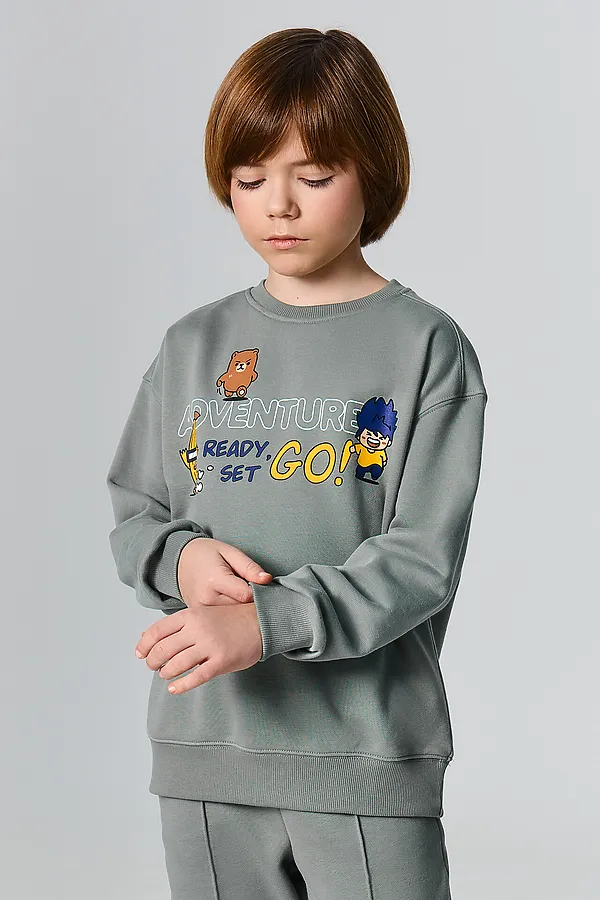 Комплект для мальчиков (джемпер, брюки) MARK FORMELLE, водяная лилия +печать - фото 2