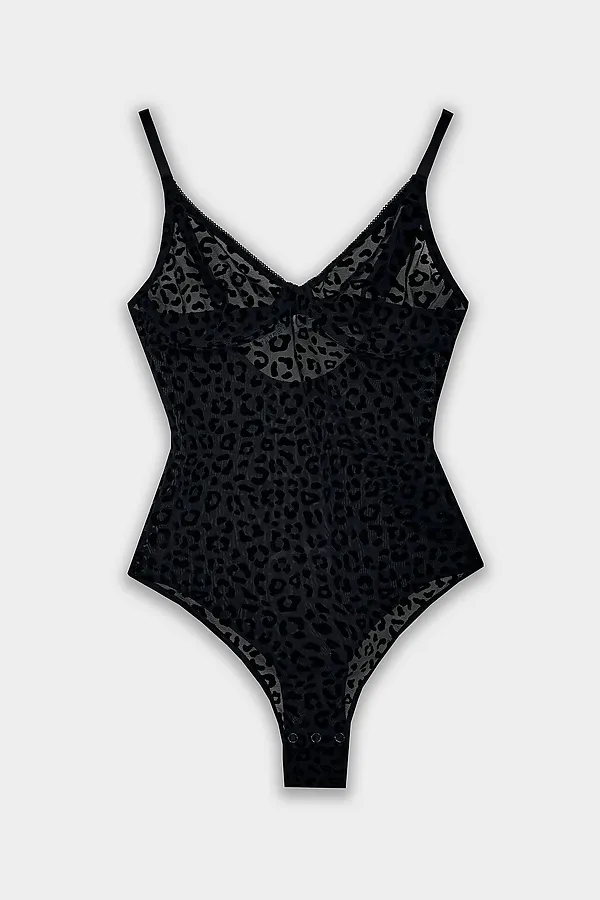 Боди женское MARK FORMELLE, леопард на черном - фото 2