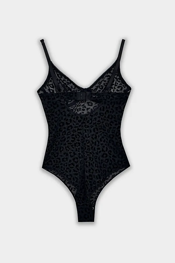 Боди женское MARK FORMELLE, леопард на черном - фото 2