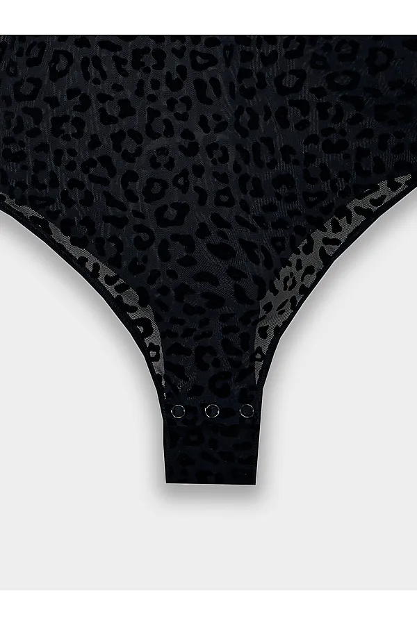 Боди женское MARK FORMELLE, леопард на черном - фото 2