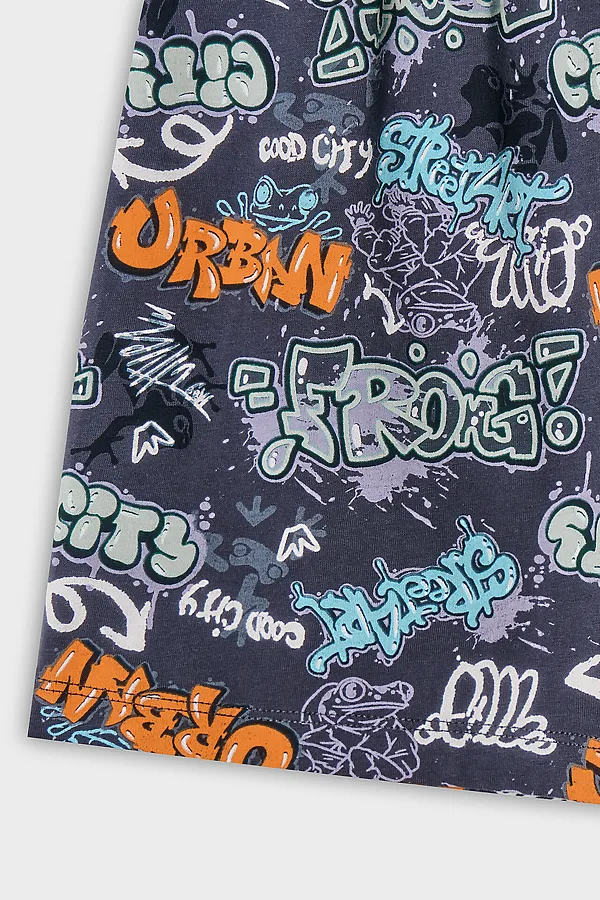 Комплект для мальчиков (футболка, шорты) MARK FORMELLE, надписи на графите - фото 2