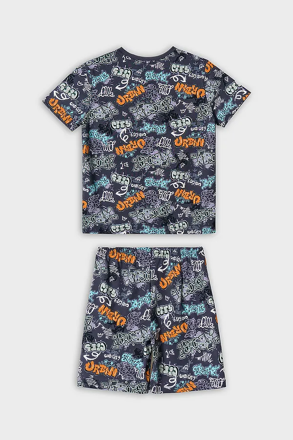 Комплект для мальчиков (футболка, шорты) MARK FORMELLE, надписи на графите - фото 2