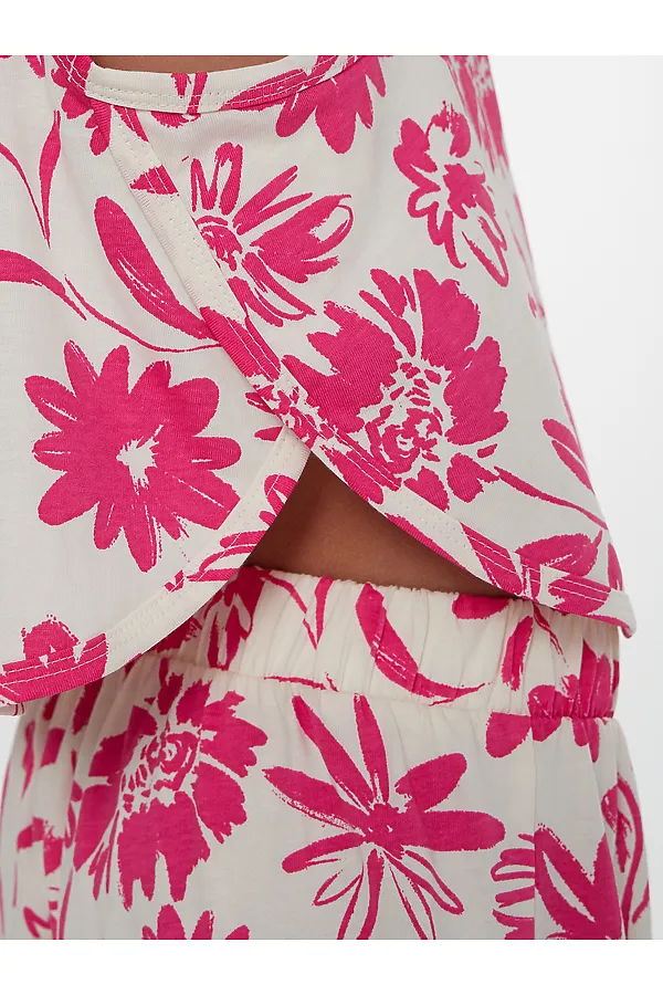 Комплект для девочек (топ, брюки) MARK FORMELLE, розовые цветы на молочном - фото 2